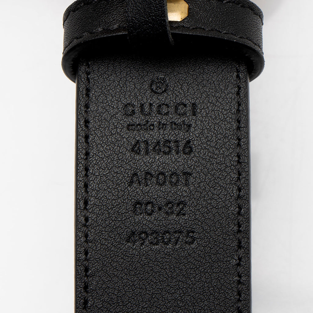 Gucci Leather GG Marmont Slim Belt - Size 32 / 80