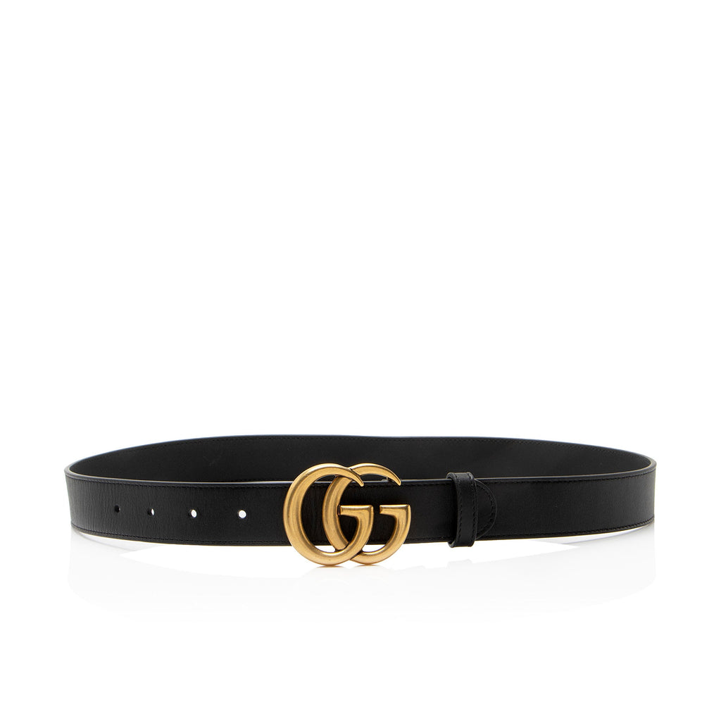 Gucci Leather GG Marmont Slim Belt - Size 32 / 80