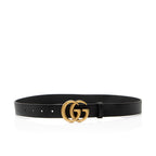 Gucci Leather GG Marmont Slim Belt - Size 32 / 80
