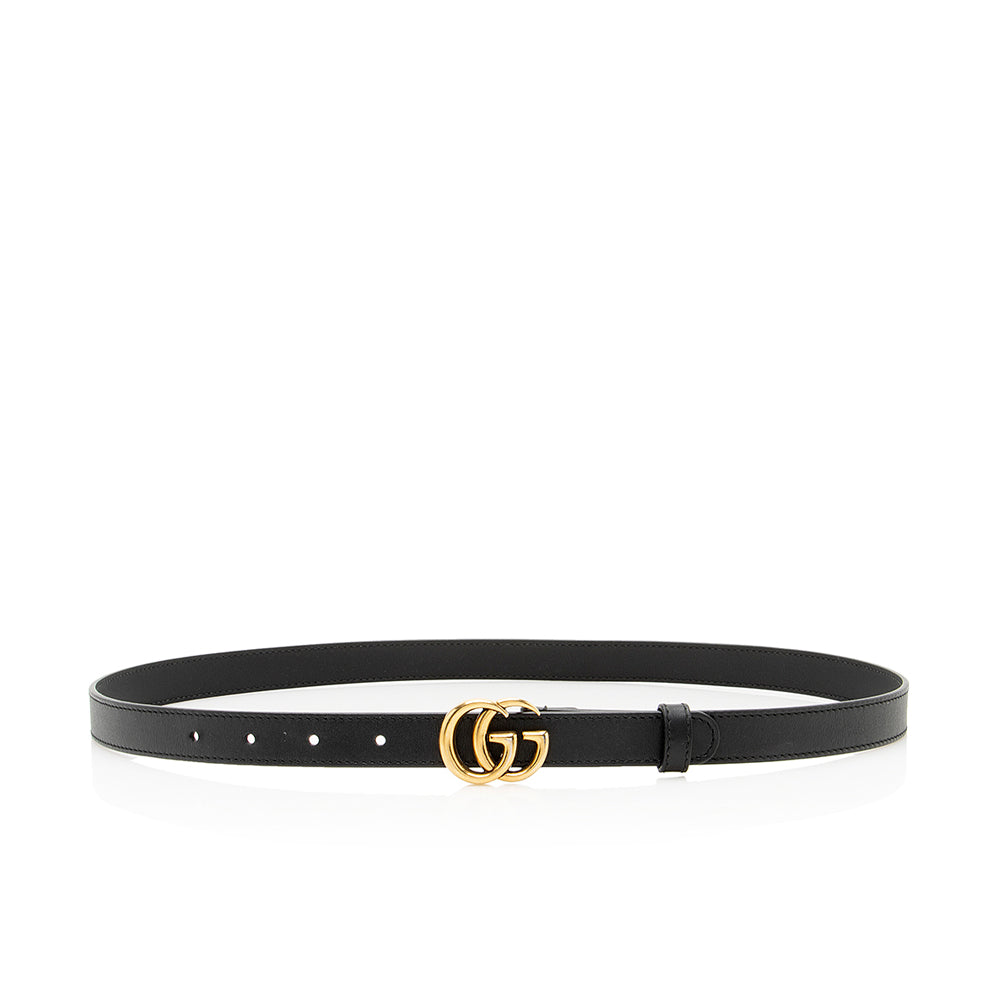 Gucci Leather GG Marmont Slim Belt - Size 34 / 85 (SHF-18947)