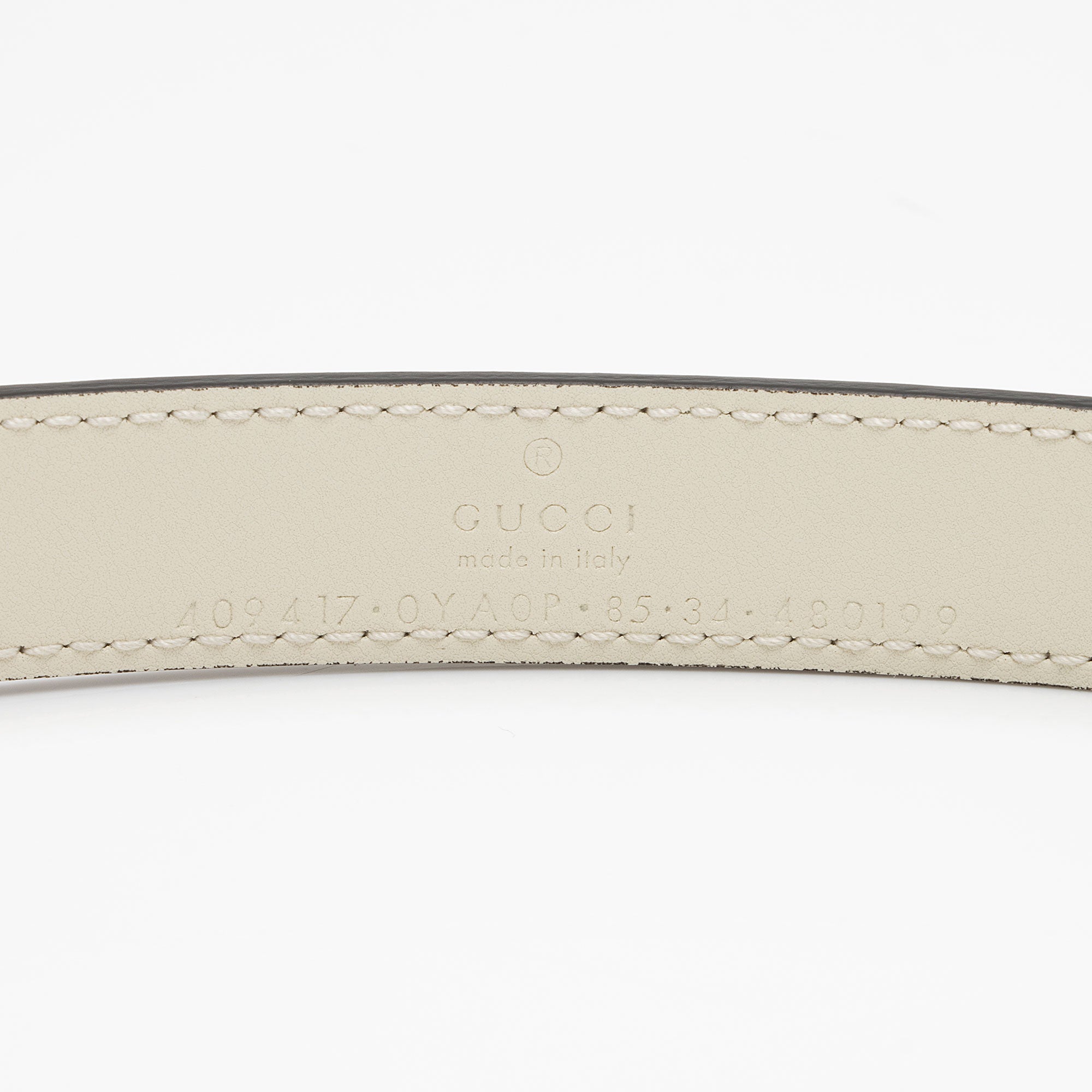 Gucci Leather GG Marmont Slim Belt - Size 34 / 85 (SHF-6FT4ro)
