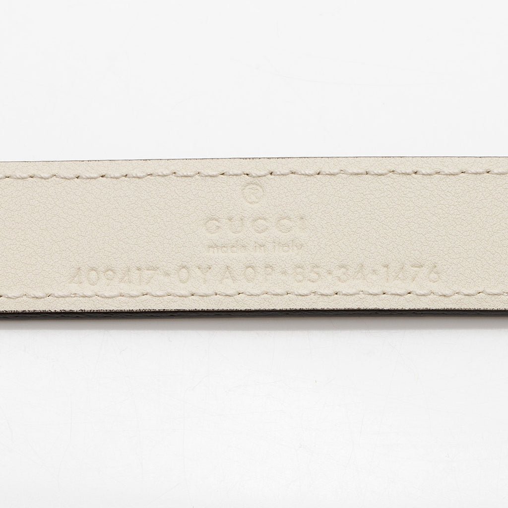 Gucci Leather GG Marmont Slim Belt - Size 34 / 85 (SHF-4gPvWN)
