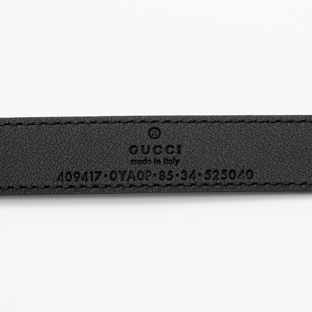 Gucci Leather GG Marmont Slim Belt - Size 34 / 85