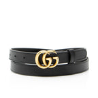 Gucci Leather GG Marmont Slim Belt - Size 34 / 85