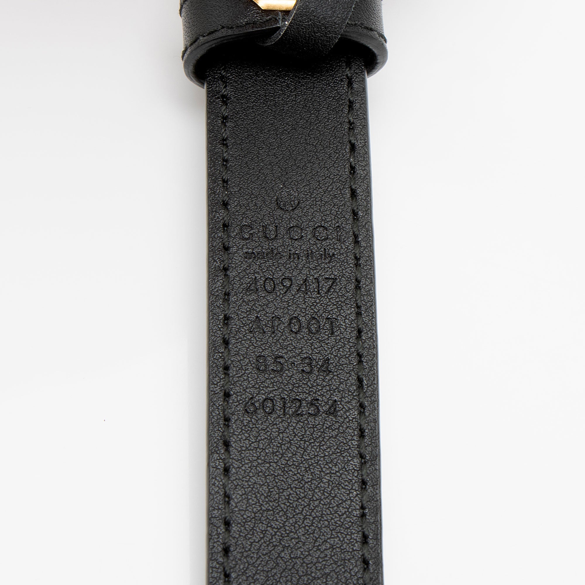 Gucci Leather GG Marmont Slim Belt - Size 34 / 85