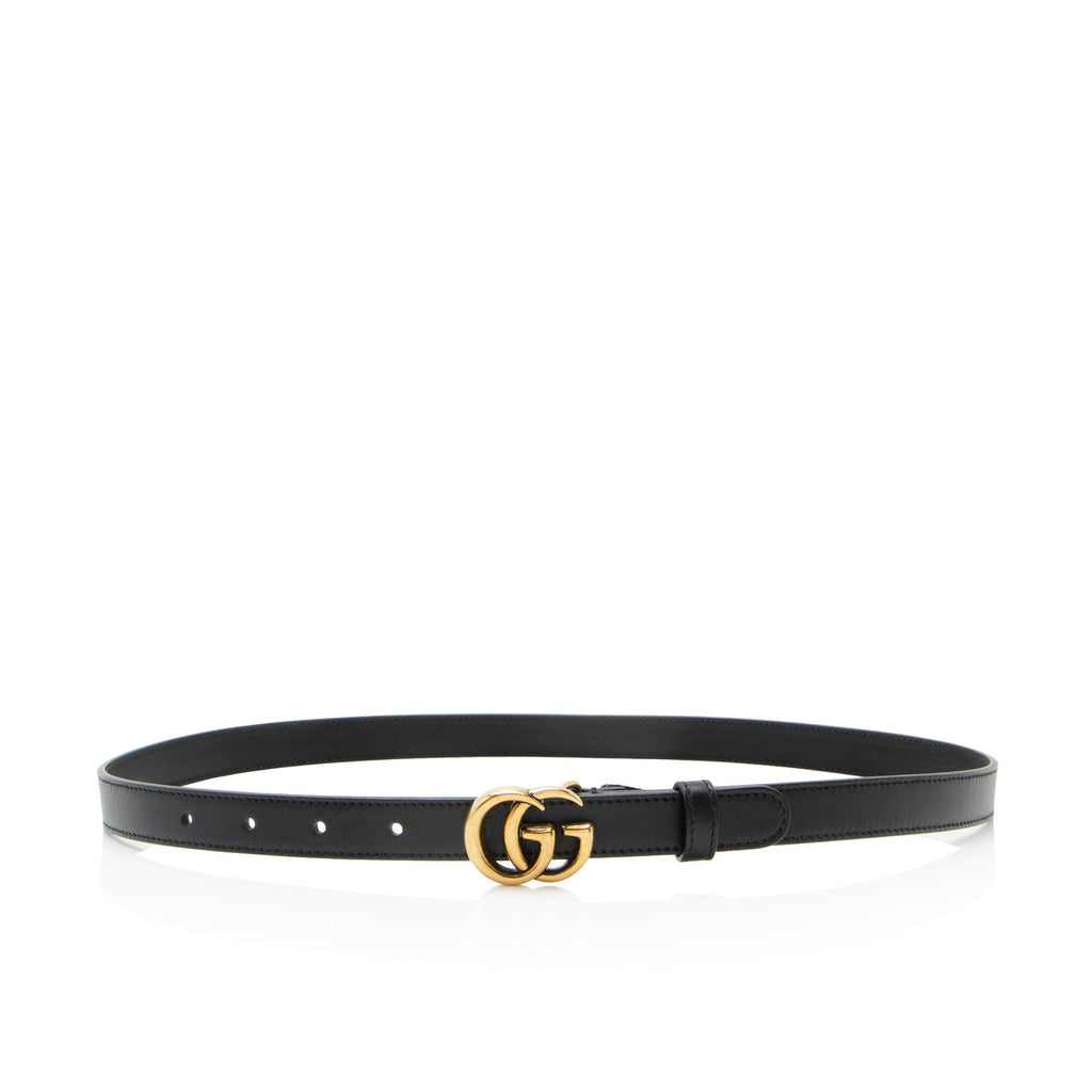 Gucci Leather GG Marmont Slim Belt - Size 34 / 85