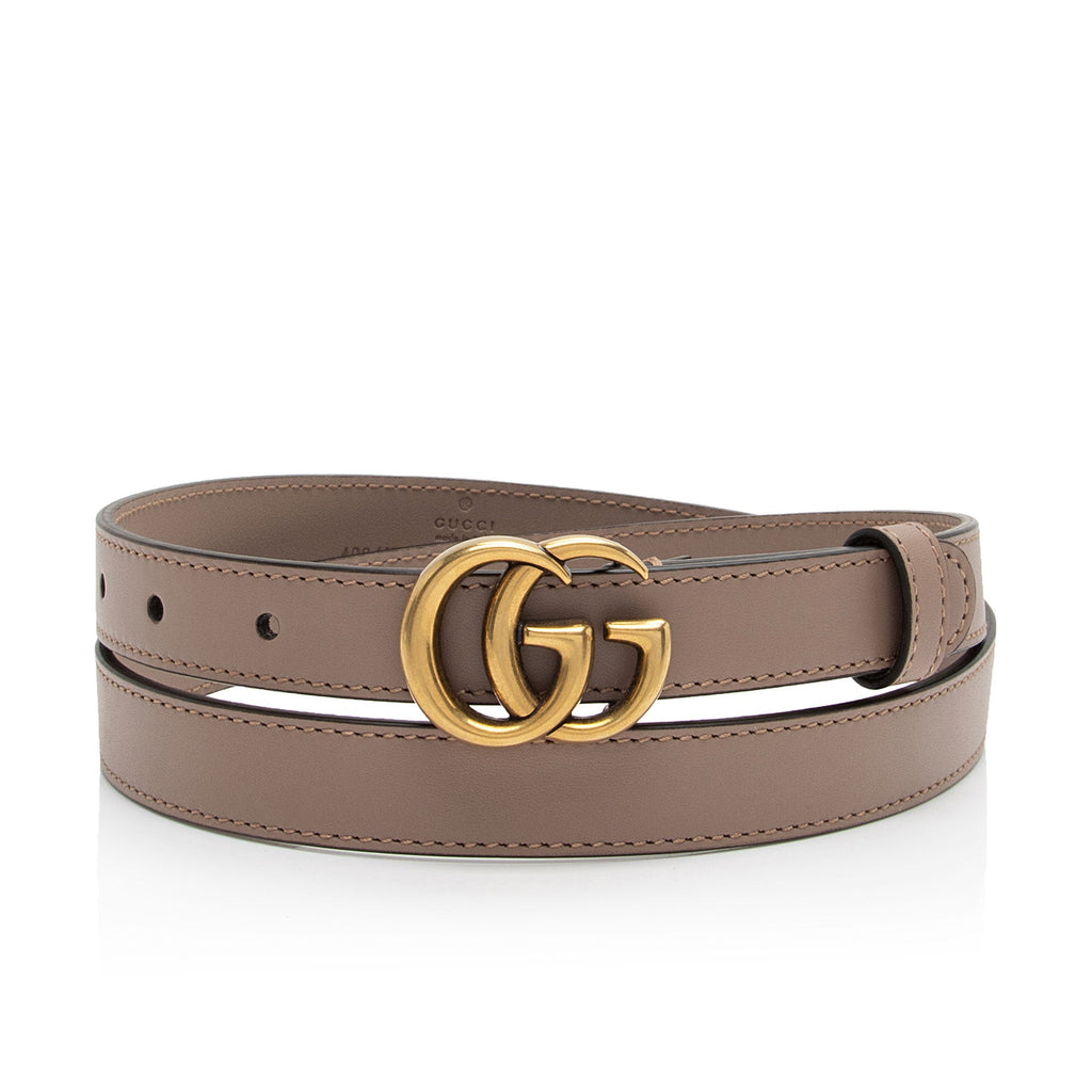 Gucci Leather GG Marmont Slim Belt - Size 36 / 92 (SHF-Y5JG9e)
