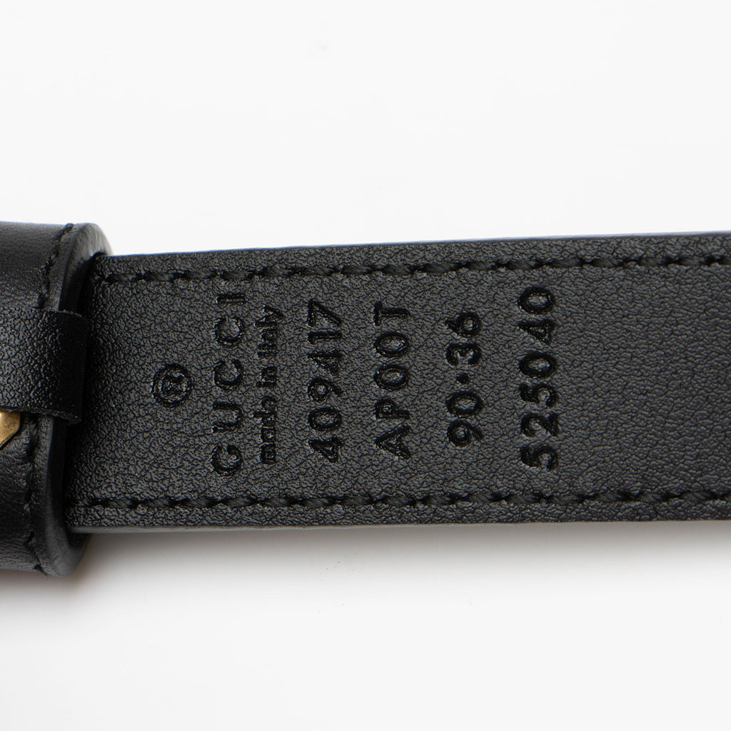 Gucci Leather GG Marmont Slim Belt - Size 36 / 90