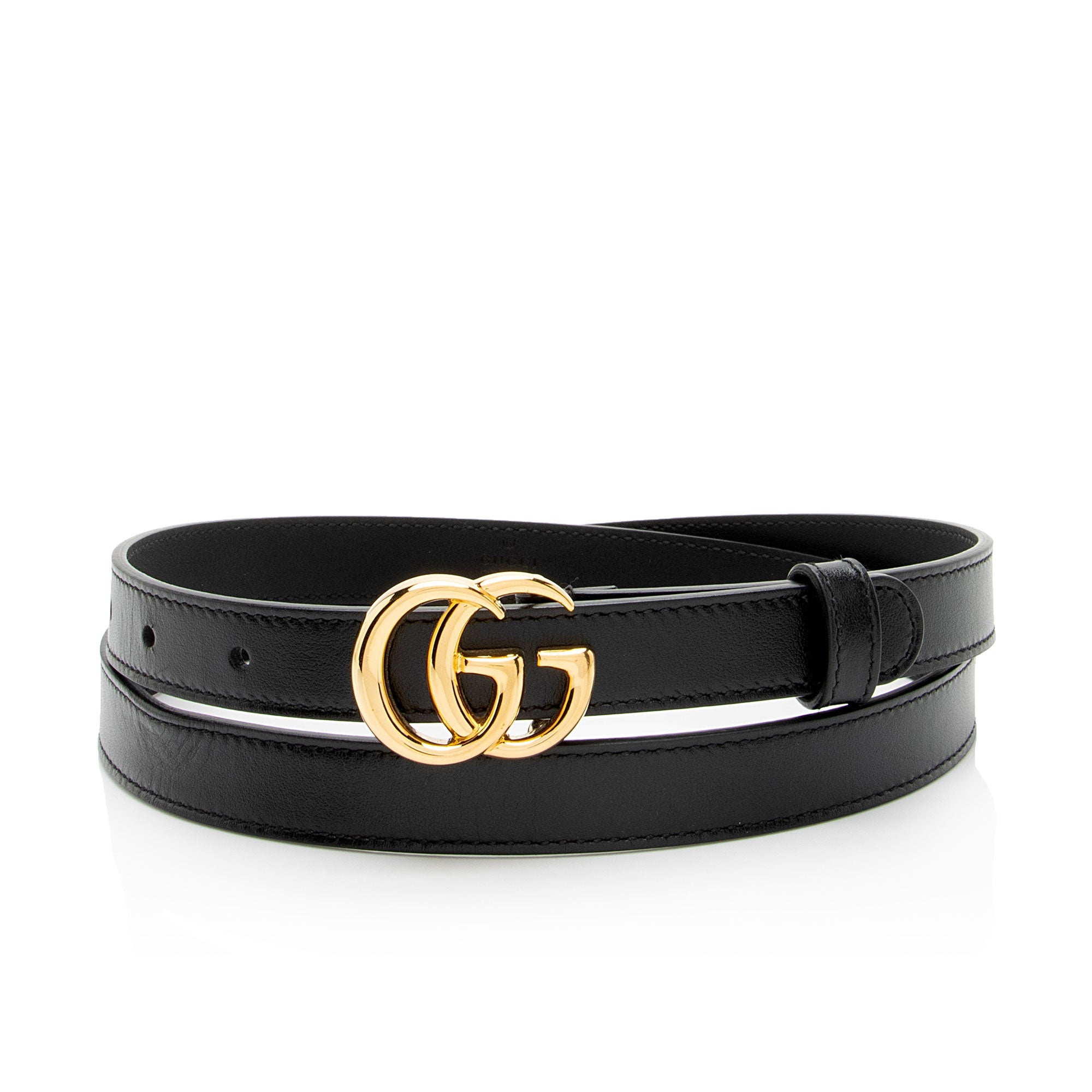 Gucci Leather GG Marmont Slim Belt - Size 38 / 95