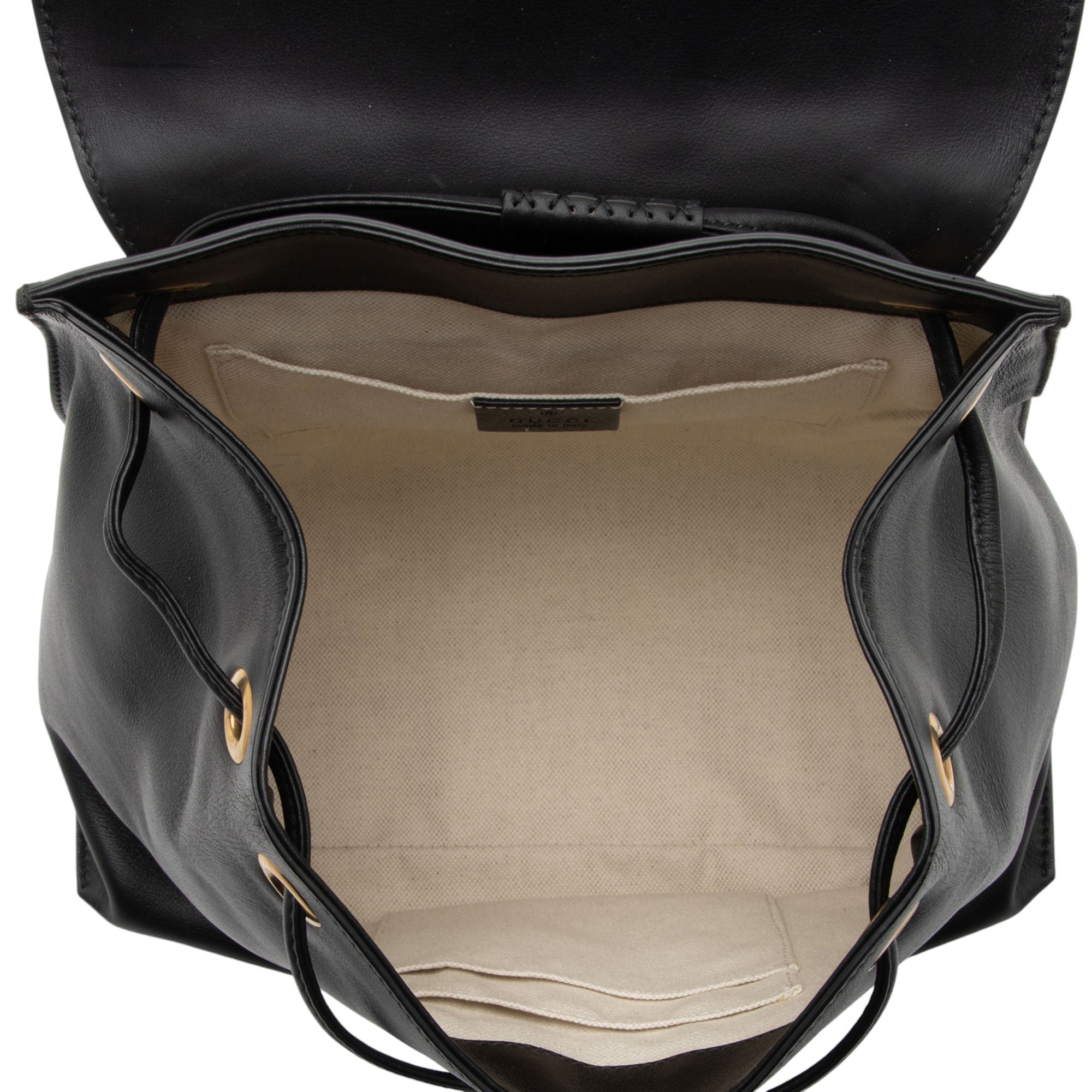 Gucci Leather GG Marmont Web Flap Chain Backpack