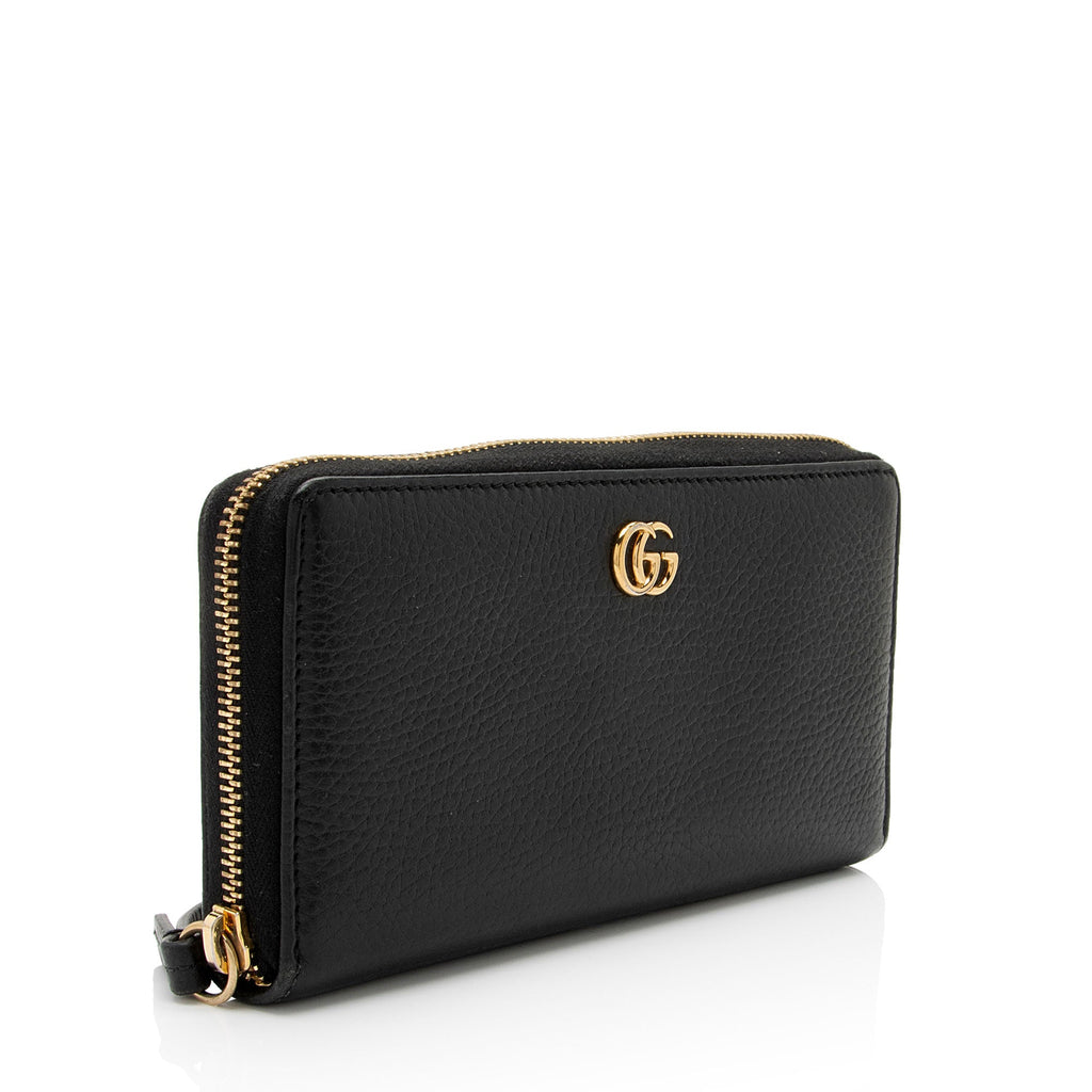Gucci Leather GG Marmont Zip Around Wallet (SHF-wcWQC8)