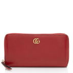 Gucci Leather GG Marmont Zip Around Wallet (SHF-opdCxE)