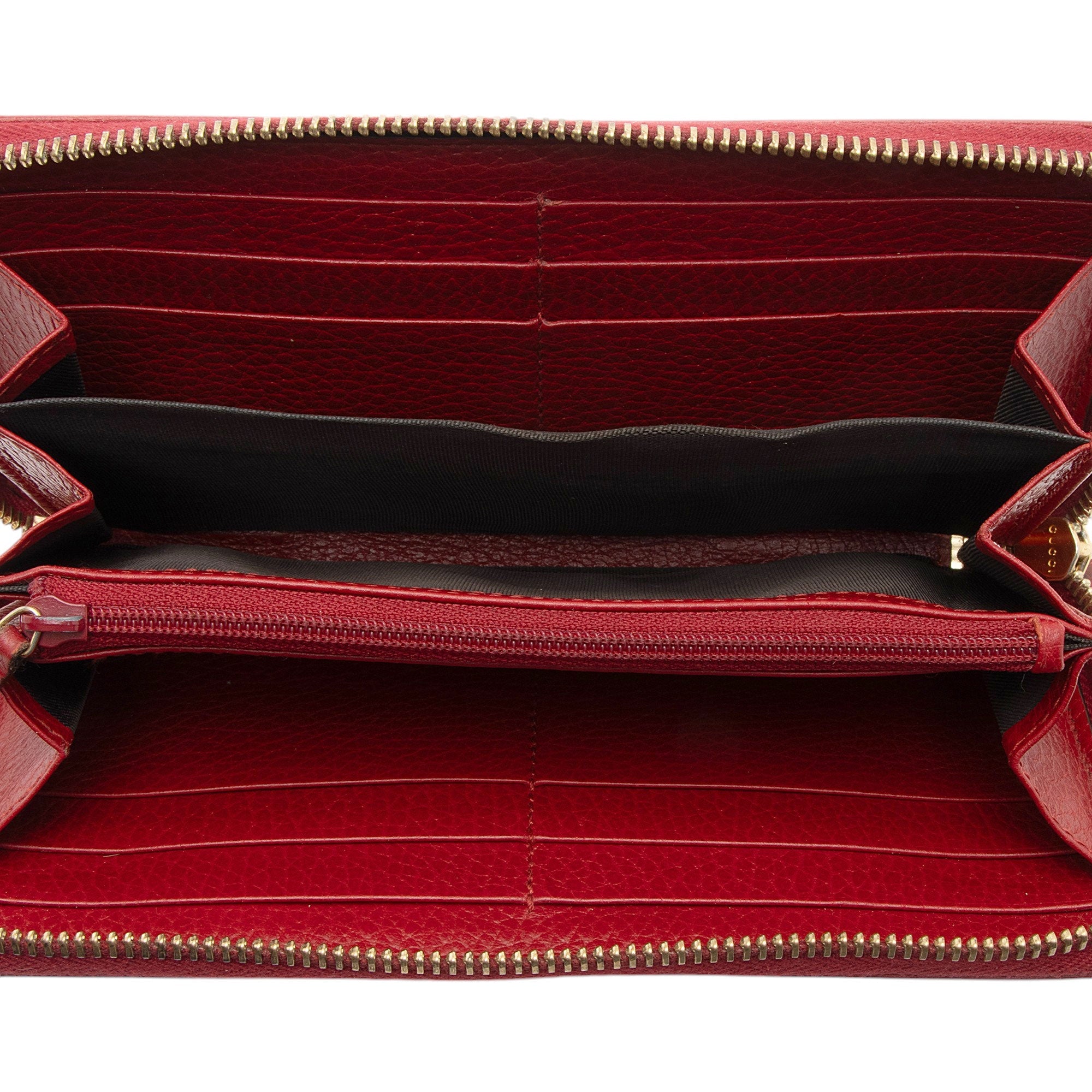 Gucci Leather GG Marmont Zip Around Wallet (SHF-opdCxE)