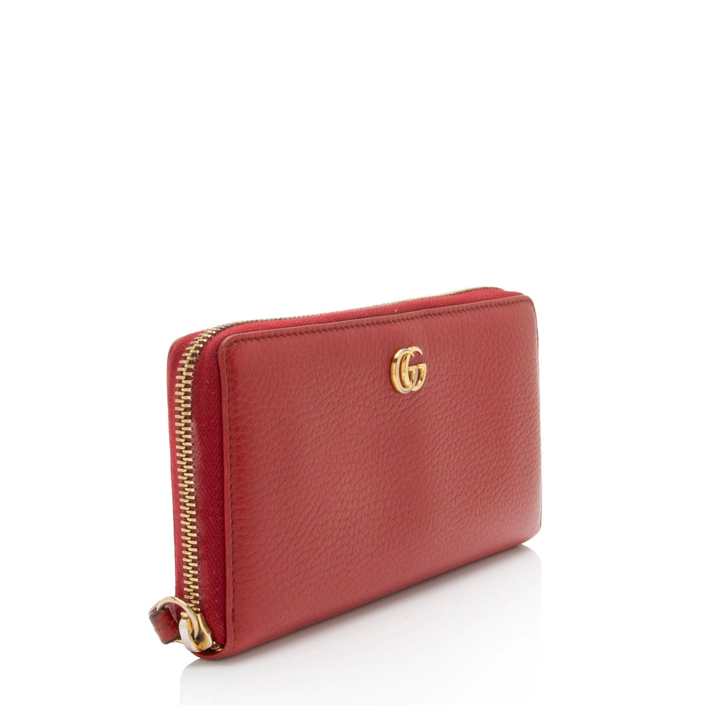 Gucci Leather GG Marmont Zip Around Wallet (SHF-opdCxE)