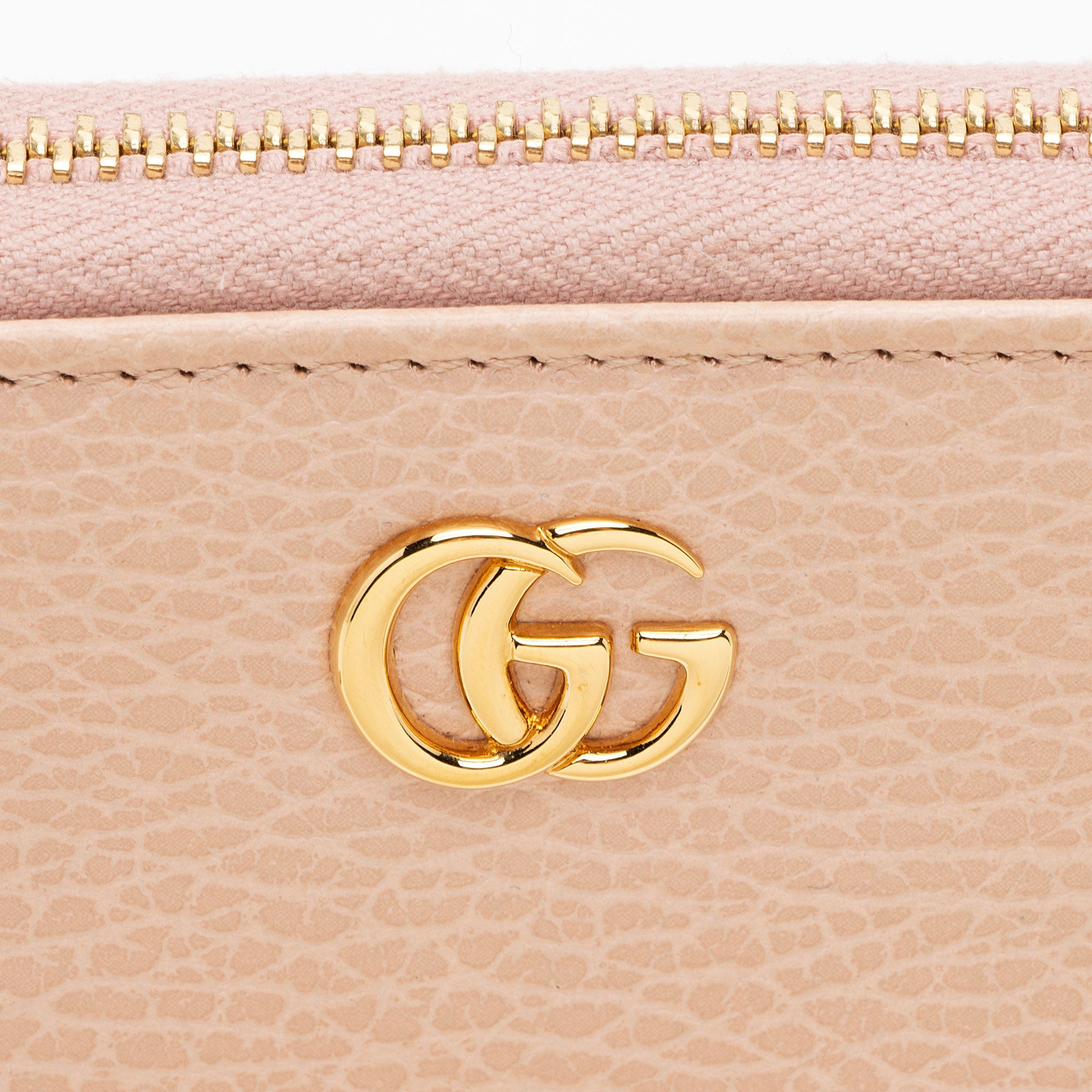 Gucci Leather GG Marmont Zip Around Wallet