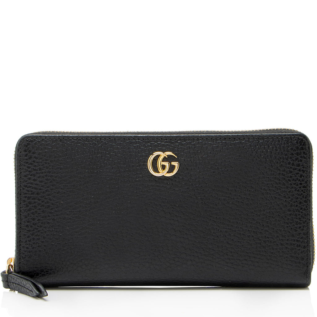 Gucci Leather GG Marmont Zip Around Wallet