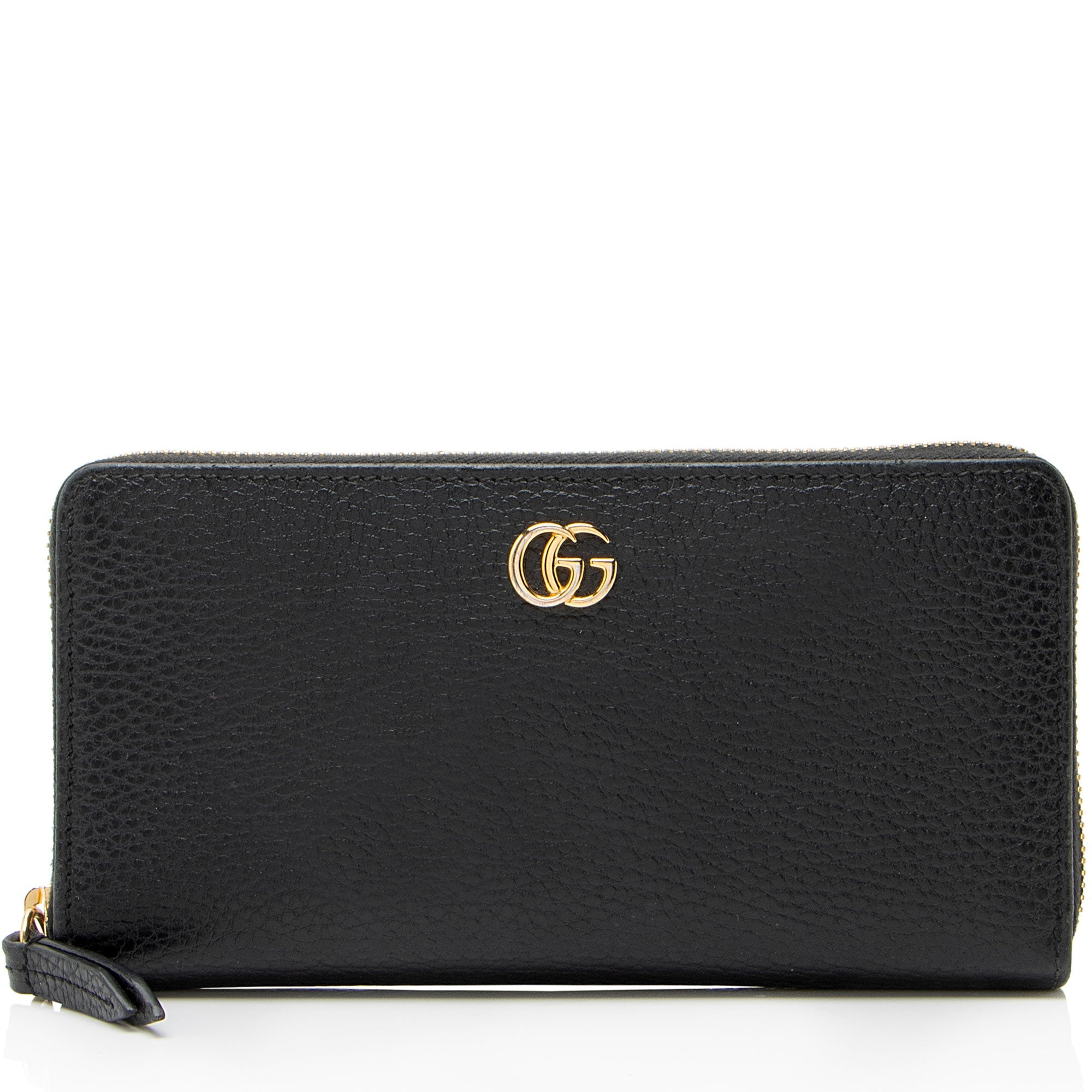 Gucci Leather GG Marmont Zip Around Wallet