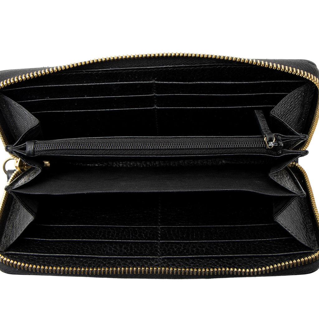 Gucci Leather GG Marmont Zip Around Wallet