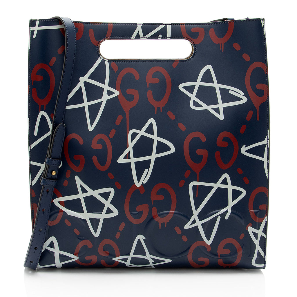 Gucci Leather Ghost Medium Tote
