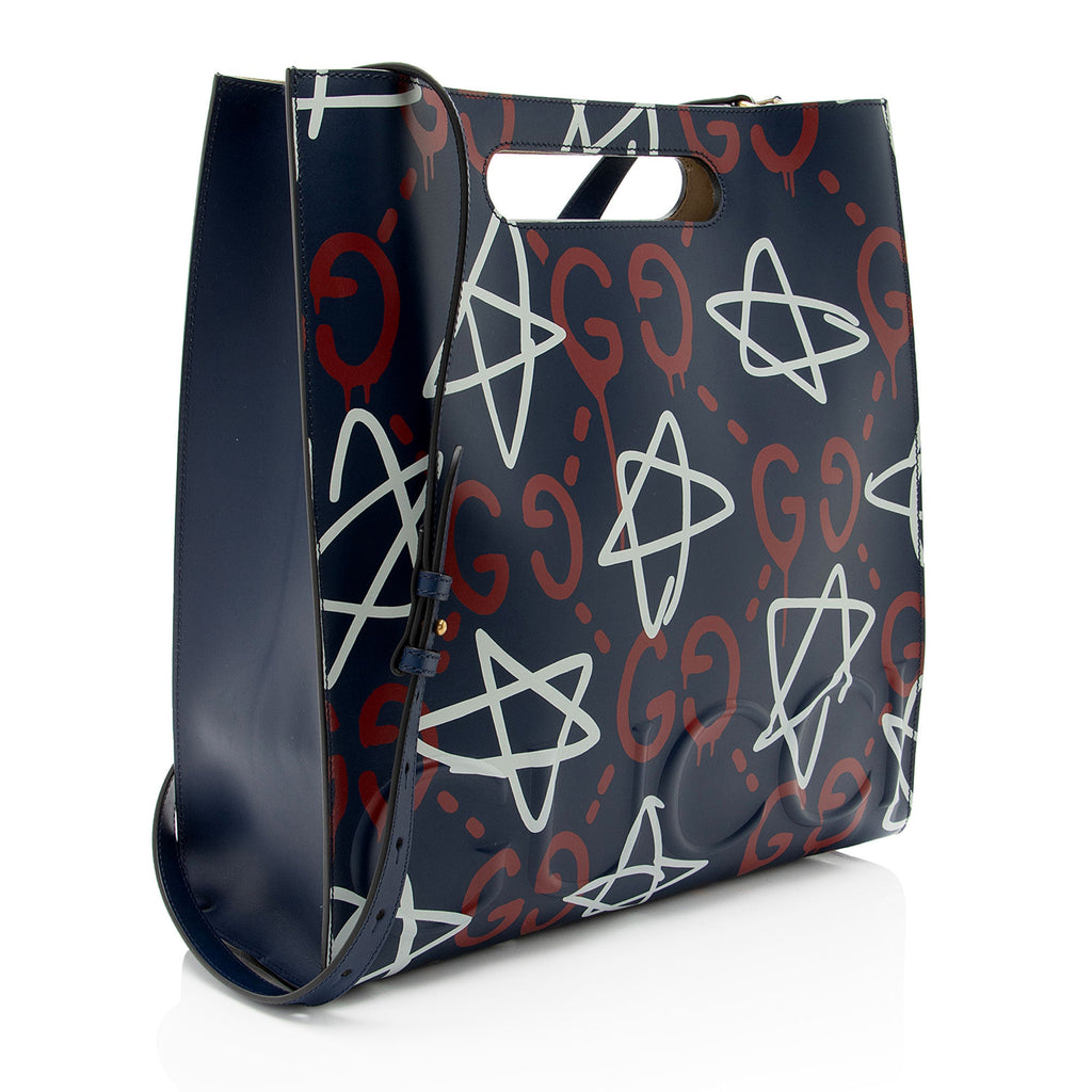 Gucci Leather Ghost Medium Tote
