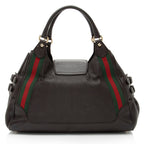 Gucci Leather Heritage Web Buckle Medium Satchel