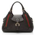 Gucci Leather Heritage Web Buckle Medium Satchel