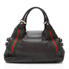 Gucci Leather Heritage Web Buckle Medium Satchel
