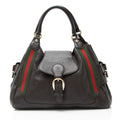Gucci Leather Heritage Web Buckle Medium Satchel