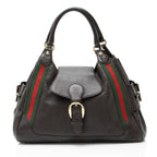 Gucci Leather Heritage Web Buckle Medium Satchel