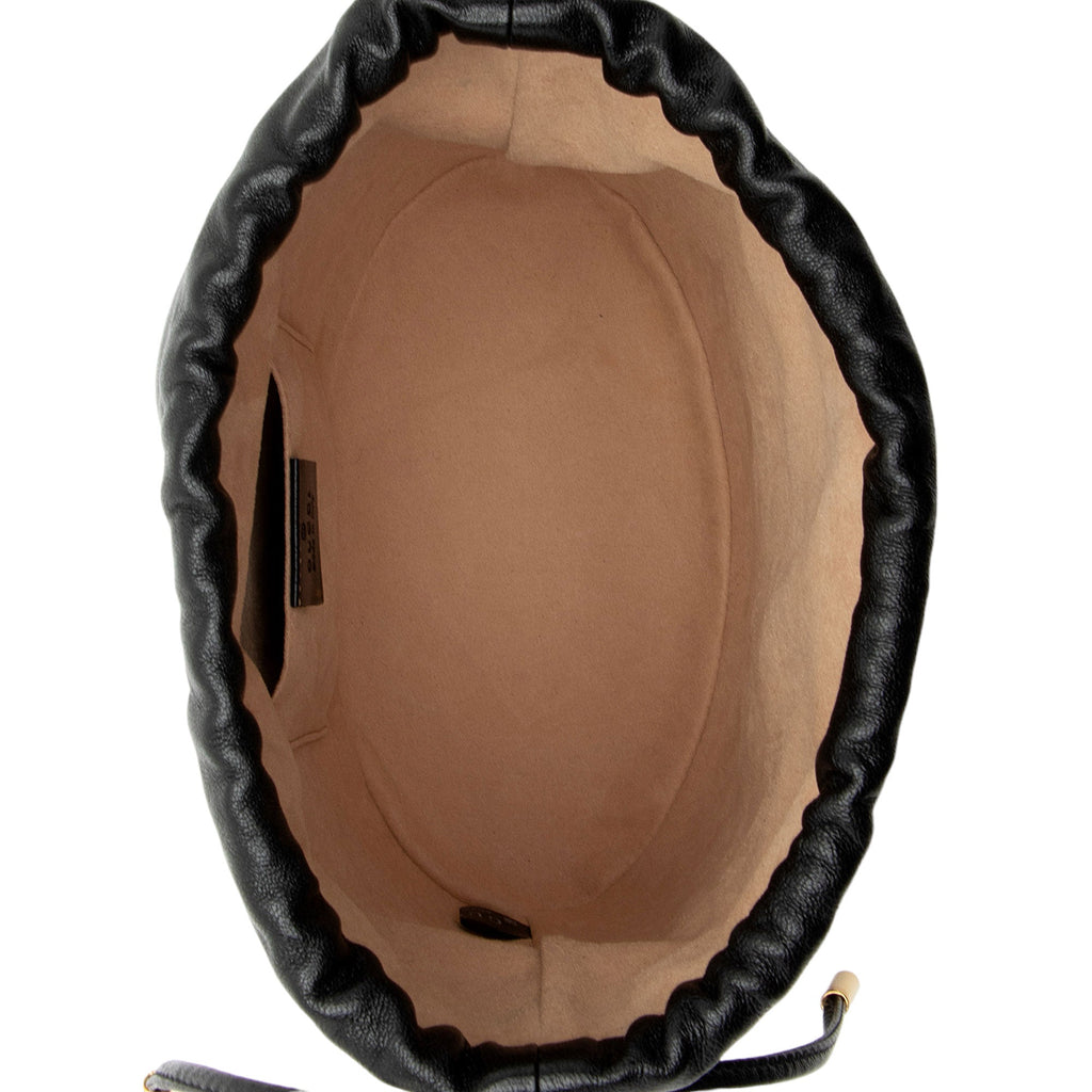 Gucci Leather Horsebit 1955 Drawstring Bucket Bag (SHF-gQJSRI)