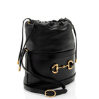 Gucci Leather Horsebit 1955 Drawstring Bucket Bag (SHF-gQJSRI)
