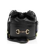 Gucci Leather Horsebit 1955 Drawstring Bucket Bag (SHF-LUUWQJ)