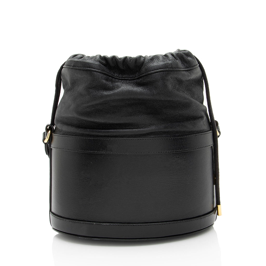 Gucci Leather Horsebit 1955 Drawstring Bucket Bag