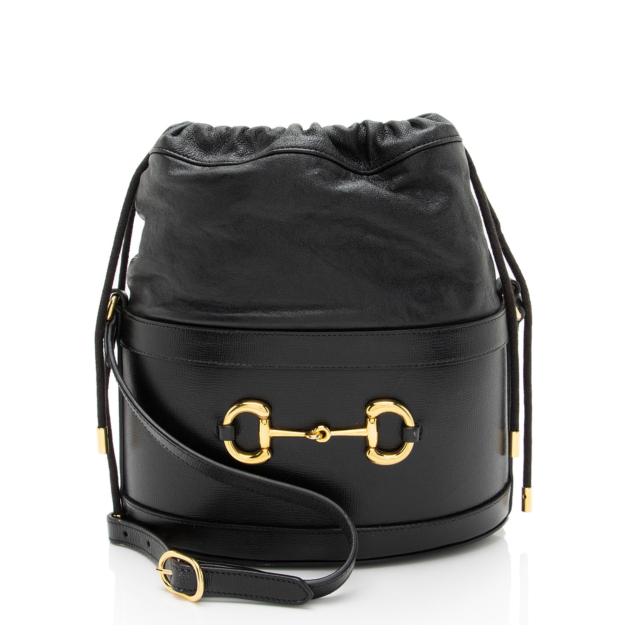 Gucci Leather Horsebit 1955 Drawstring Bucket Bag