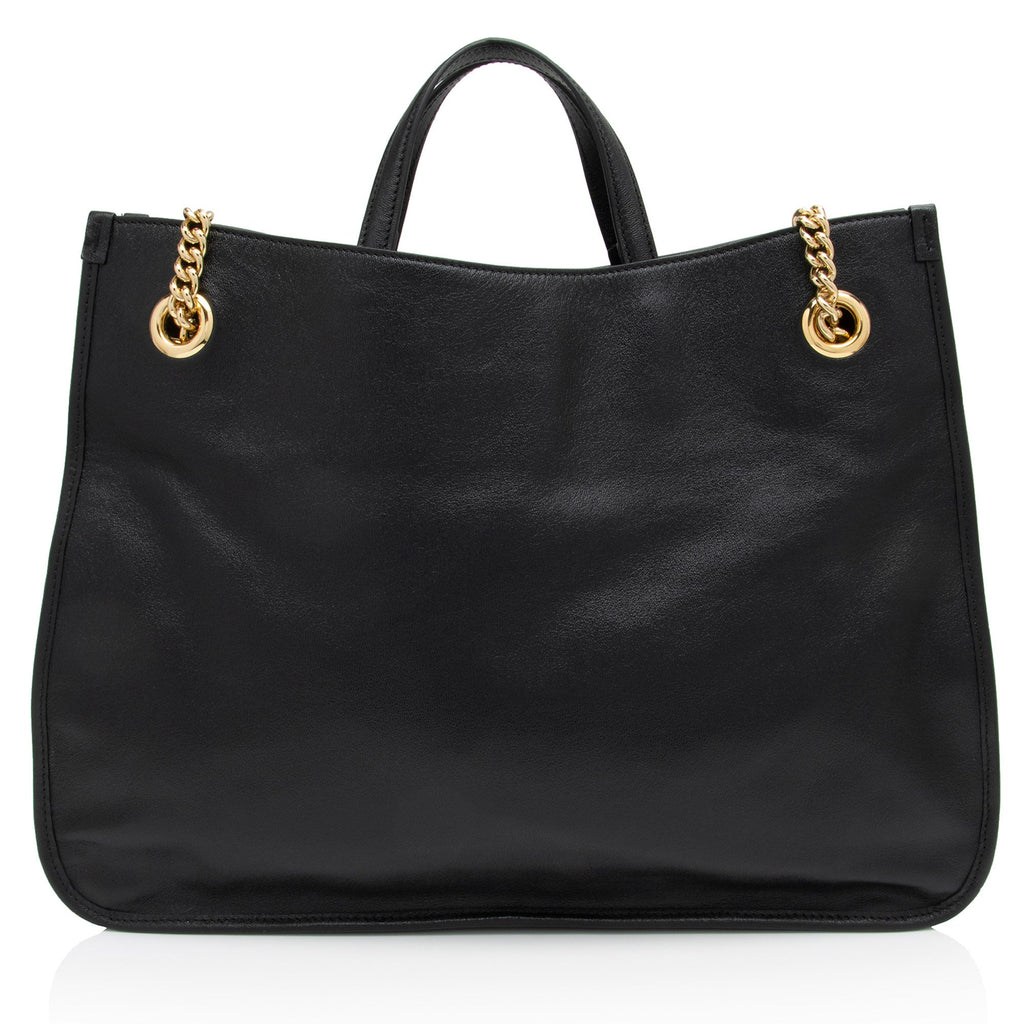 Gucci Leather Horsebit 1955 Chain Large Tote (SHF-LnlXOo)
