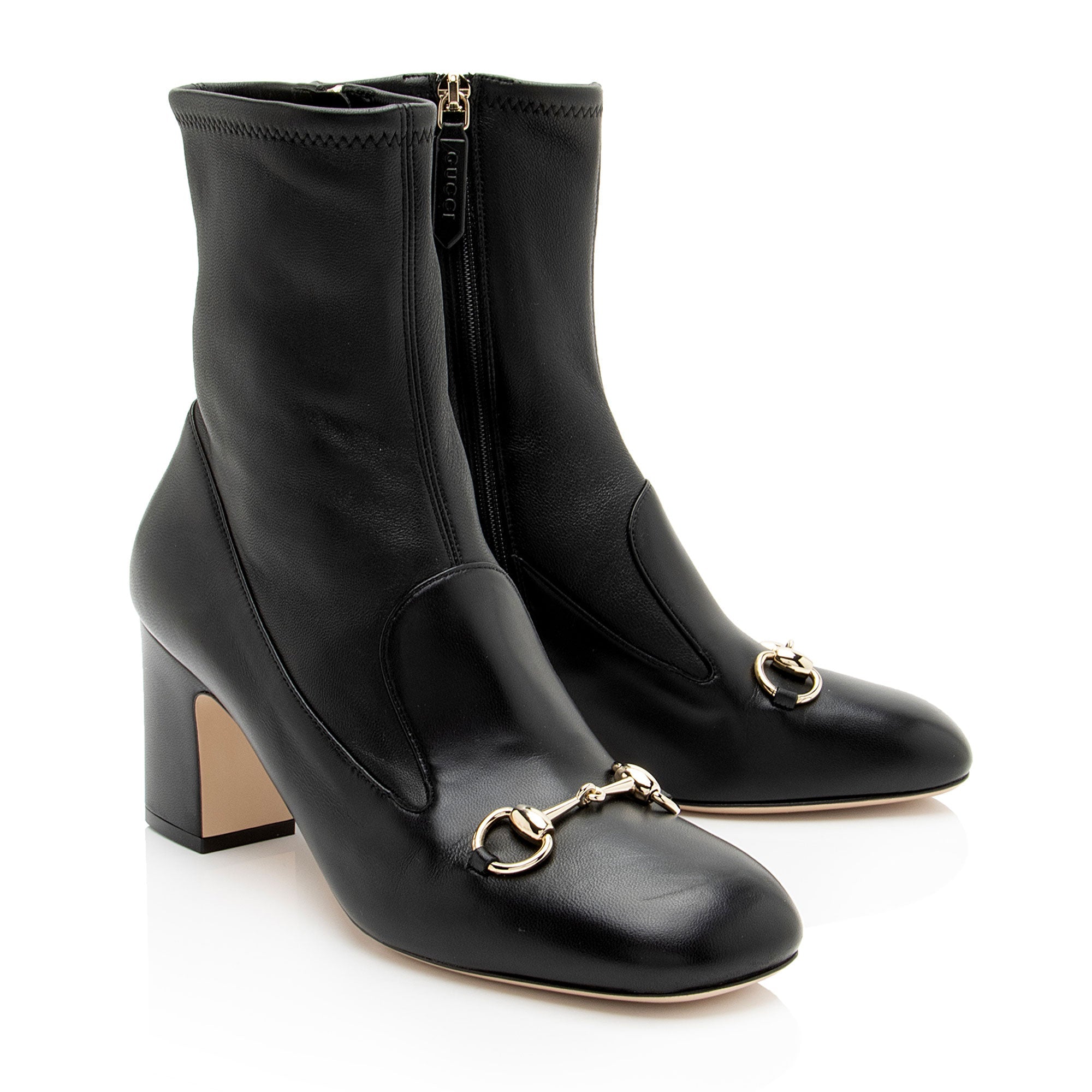 Gucci Leather Horsebit Ankle Boots - Size 8 / 38