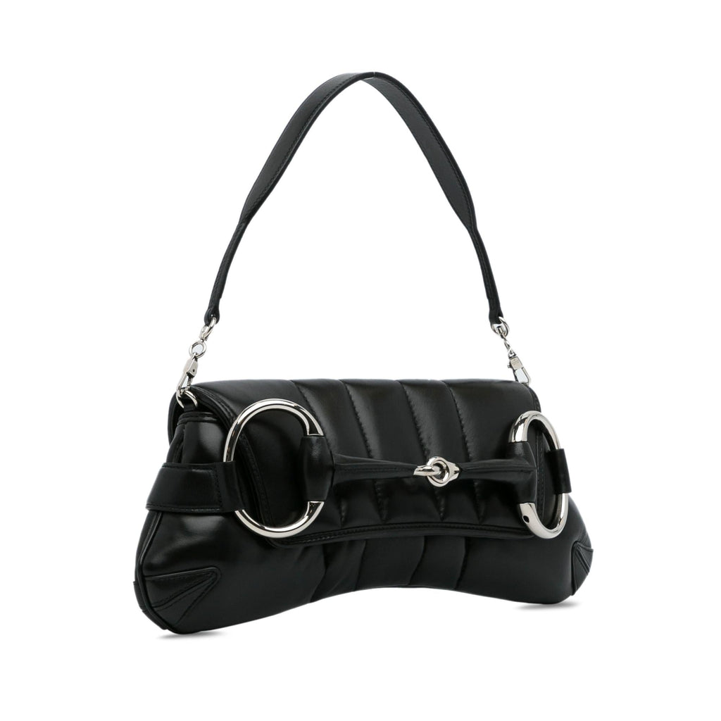 Gucci Leather Horsebit Chain Satchel (SHG-RhaWYN)
