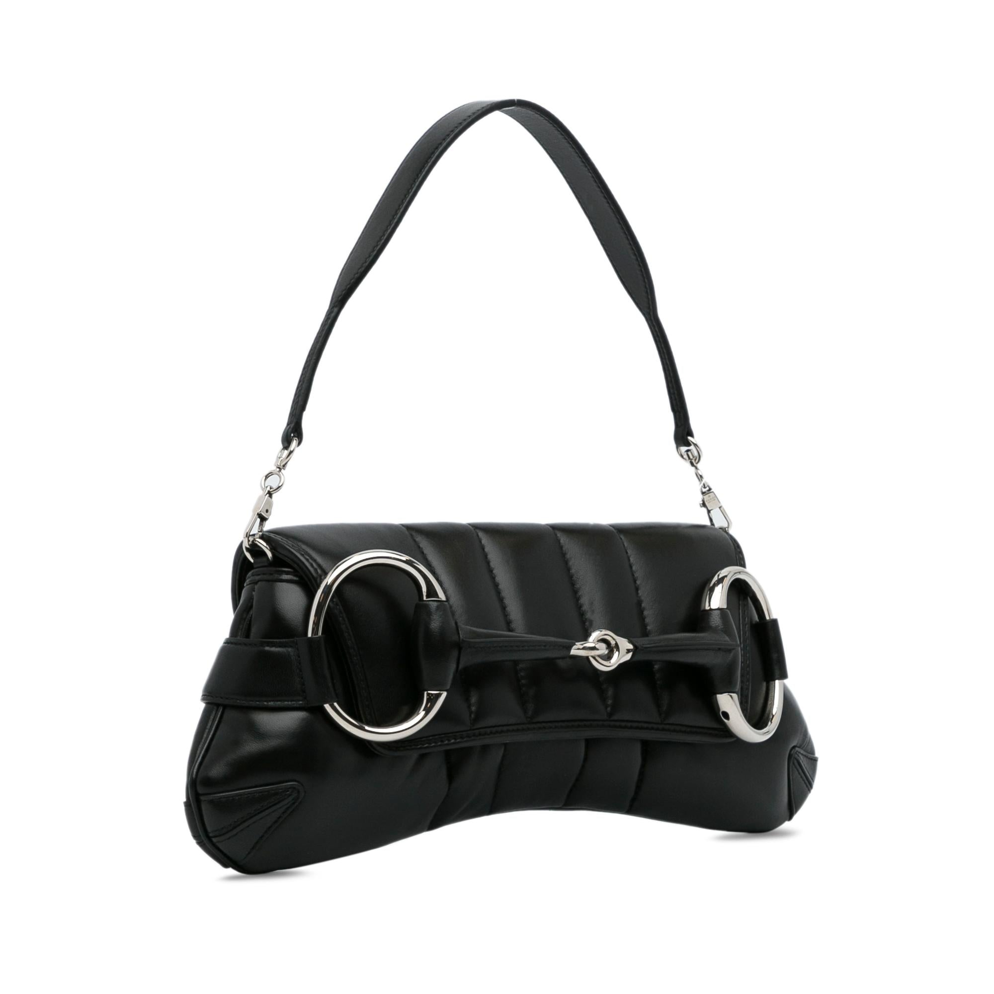 Gucci Leather Horsebit Chain Satchel (SHG-RhaWYN)