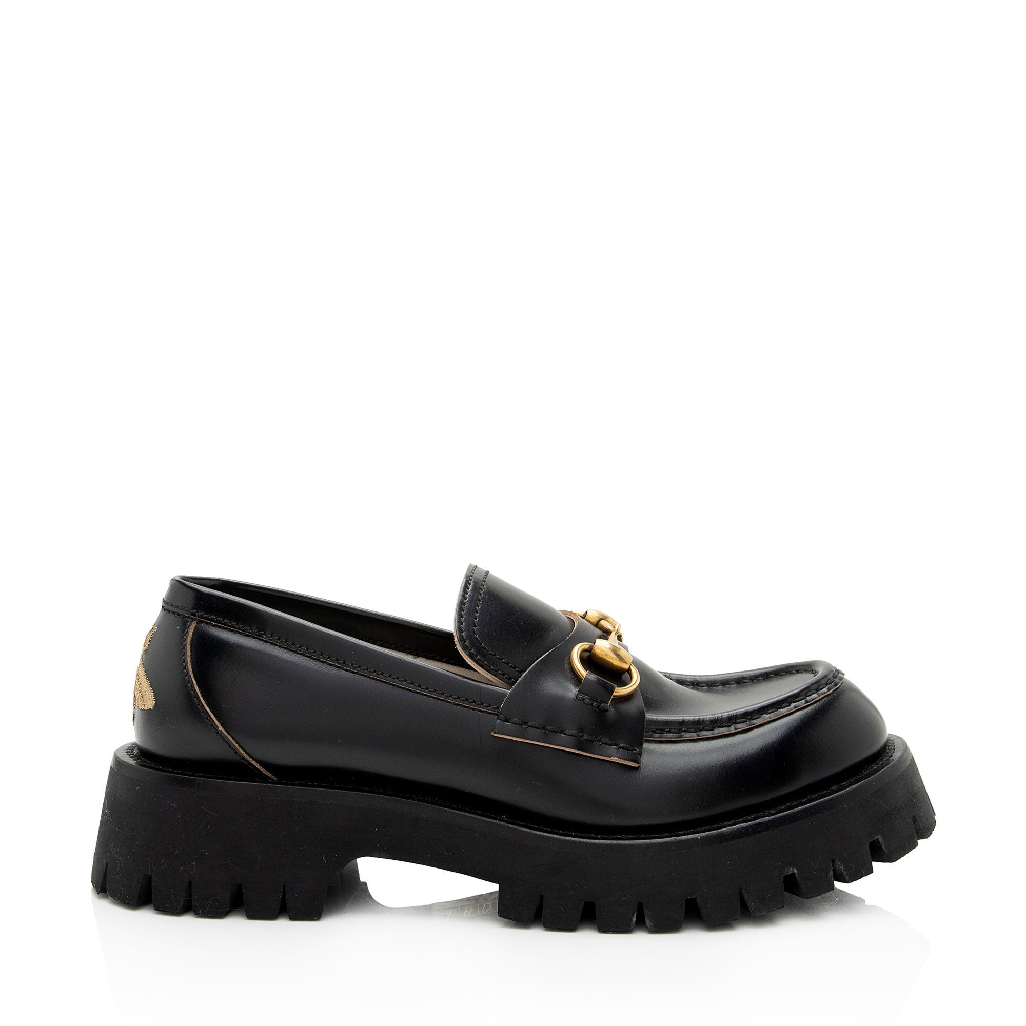 Gucci Leather Horsebit Lug Sole Loafers - Size 7 / 37 (SHF-OX7xlG)