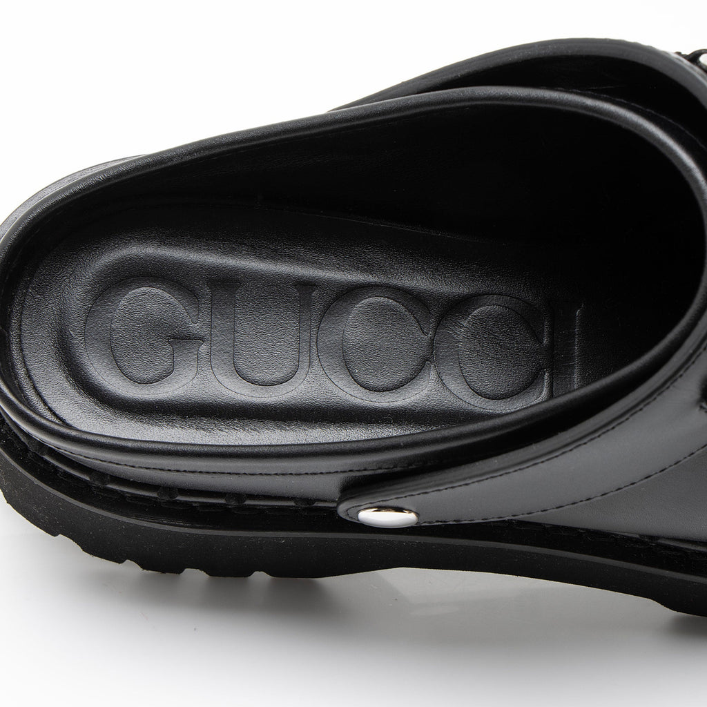 Gucci Leather Horsebit Loafer Mules - Size 9.5 / 39.5