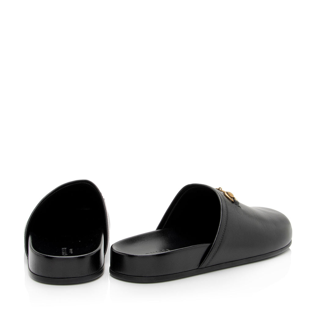 Gucci Leather Horsebit River Slippers - Size 9 / 39 (SHF-G1gkwt)