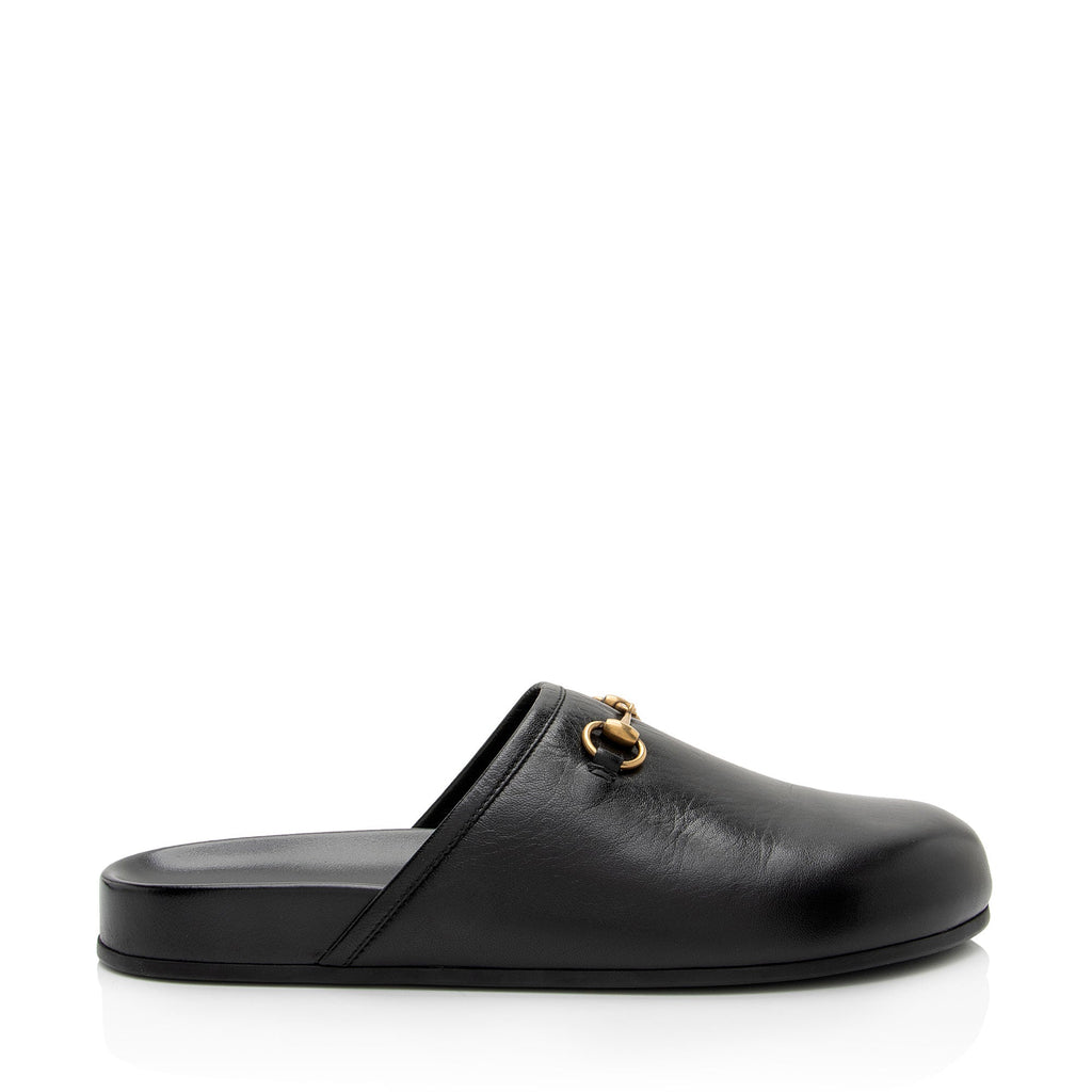 Gucci Leather Horsebit River Slippers - Size 9 / 39 (SHF-G1gkwt)