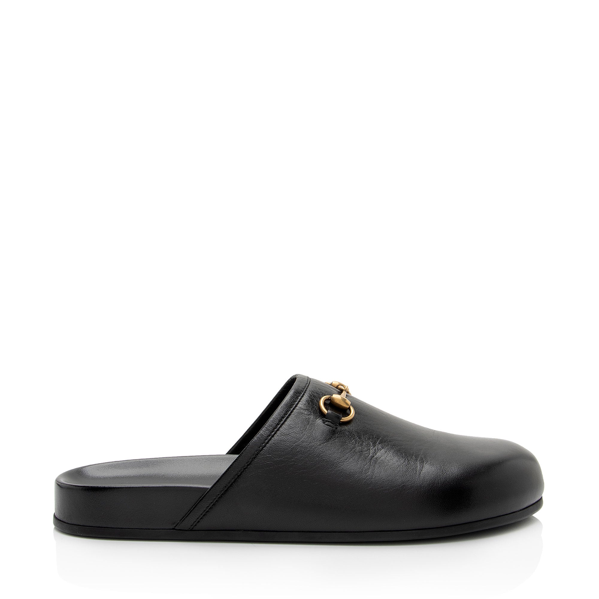 Gucci Leather Horsebit River Slippers - Size 9 / 39 (SHF-G1gkwt)