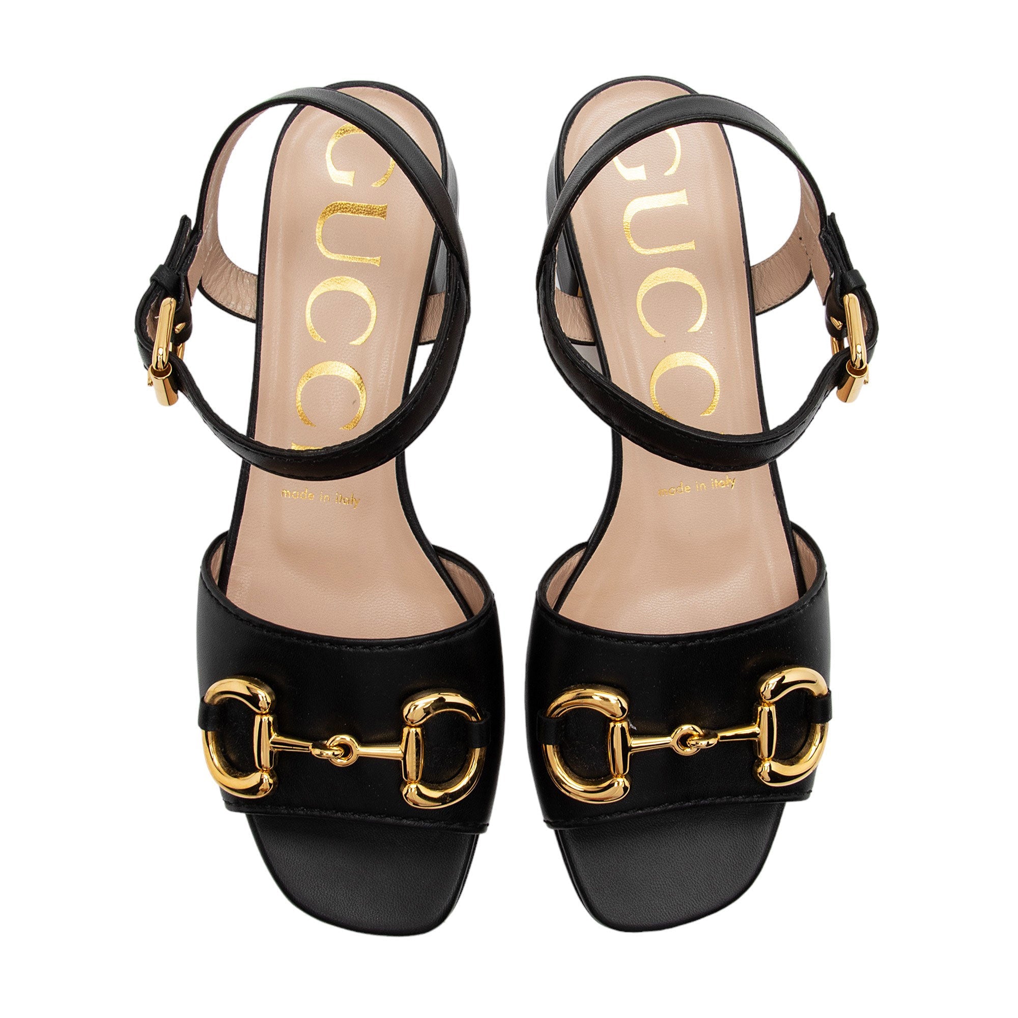 Gucci Leather Horsebit 30mm Sandals - Size 7.5 / 37.5 (SHF-xkzxhp)
