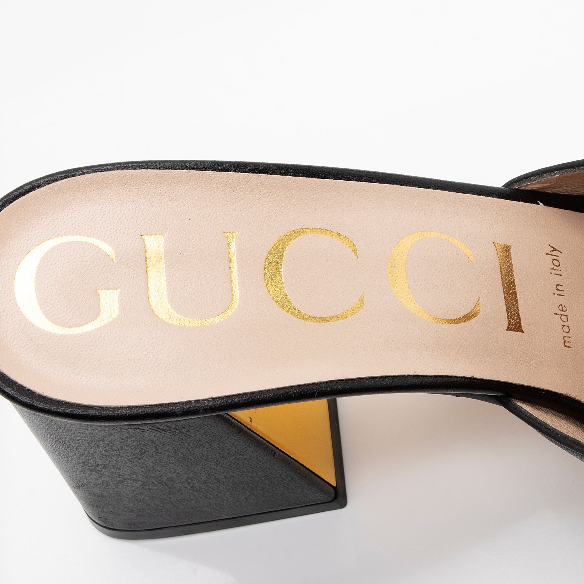 Gucci Leather Horsebit Slide Sandals - Size 7.5 / 37.5 (SHF-437r5u)