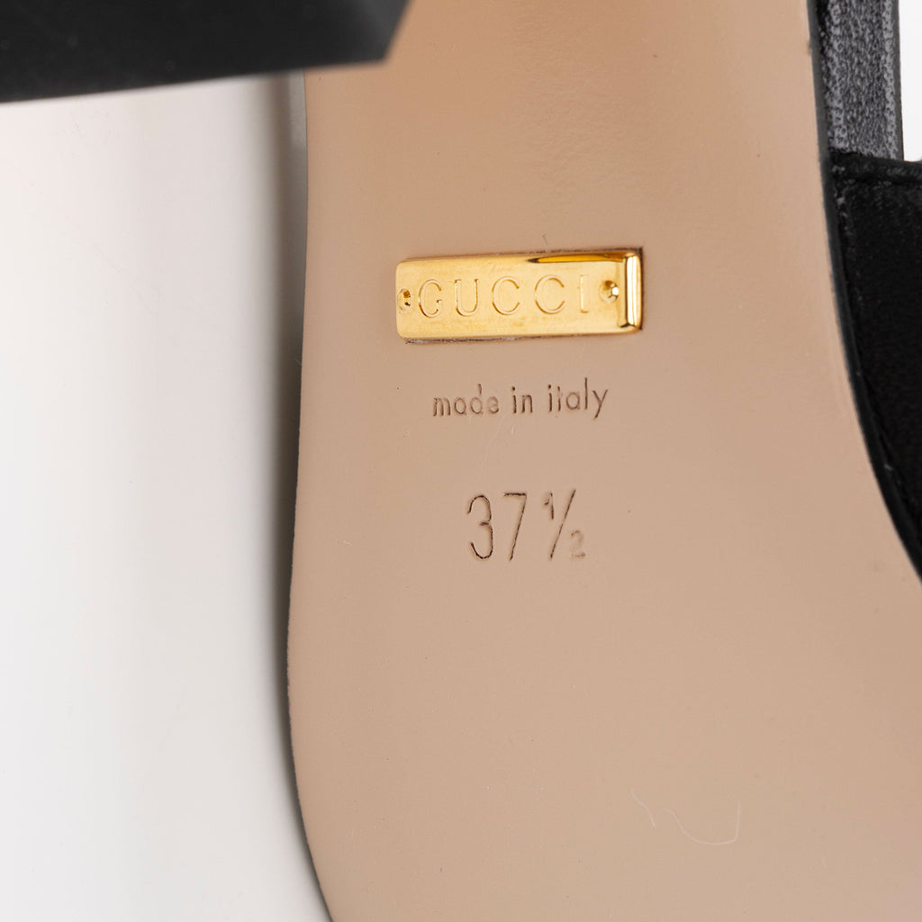 Gucci Leather Horsebit Slide Sandals - Size 7.5 / 37.5 (SHF-437r5u)
