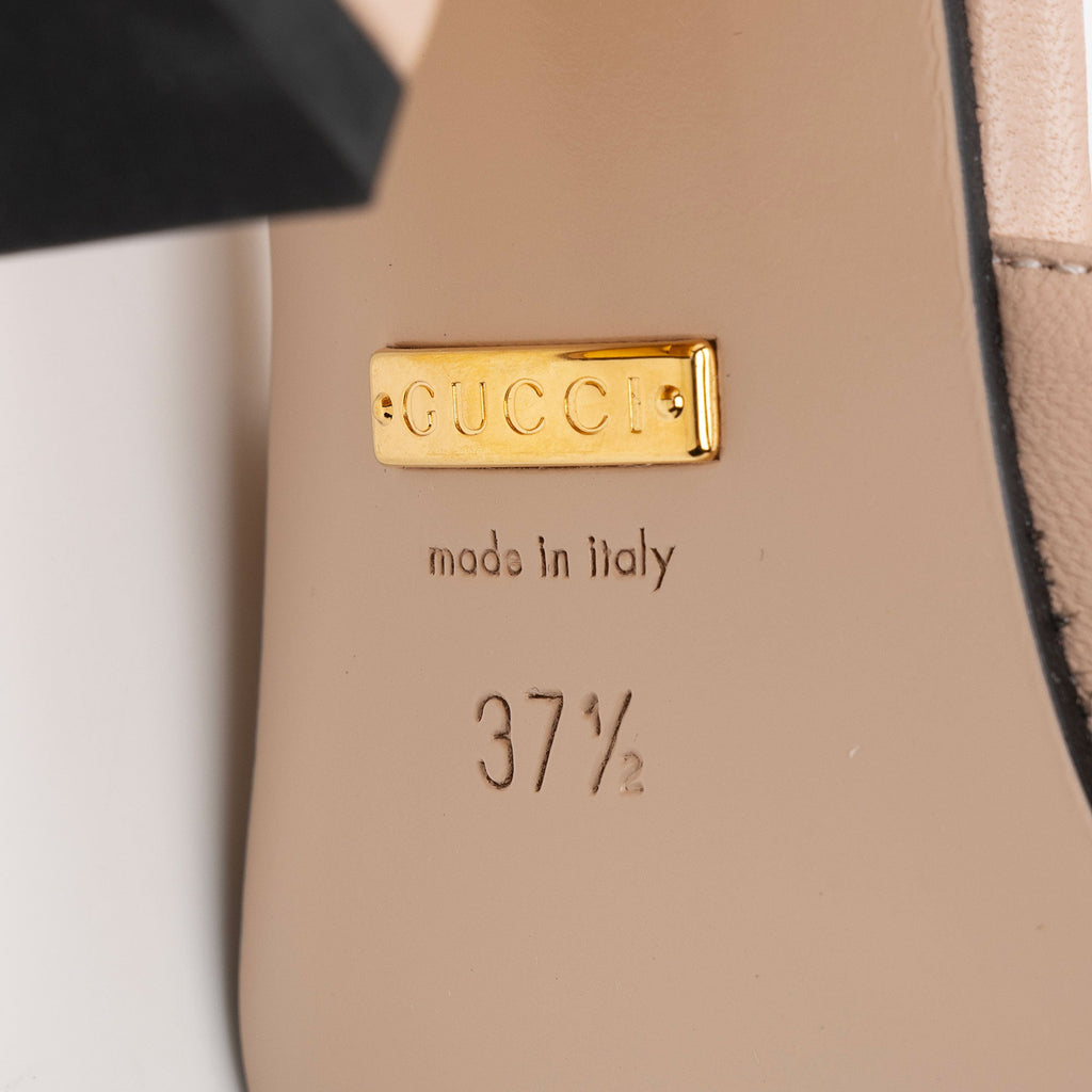 Gucci Leather Horsebit Slide Sandals - Size 7.5 / 37.5 (SHF-eOub5Z)