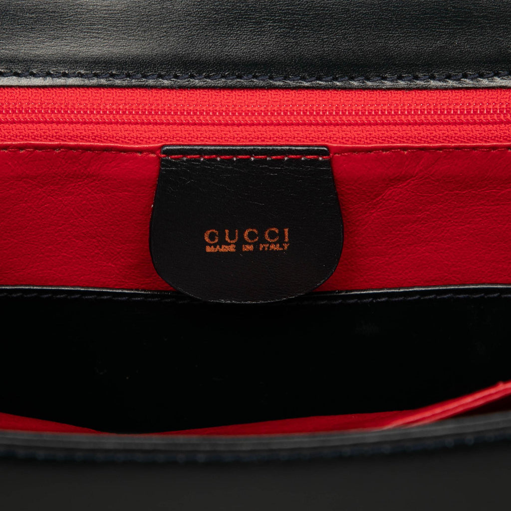 Gucci Leather Horsebit Top Handle Bag