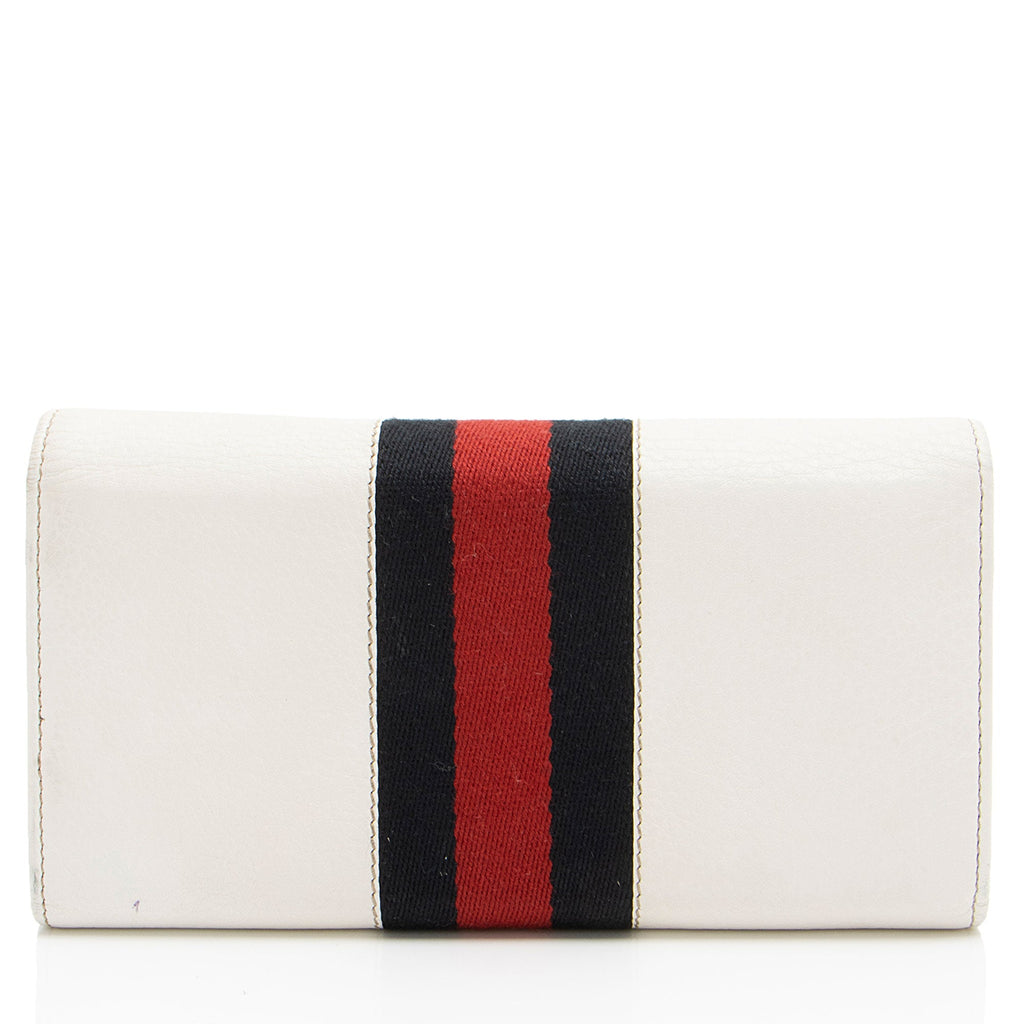 Gucci Leather Horsebit Web Continental Wallet (SHF-yXh8tm)