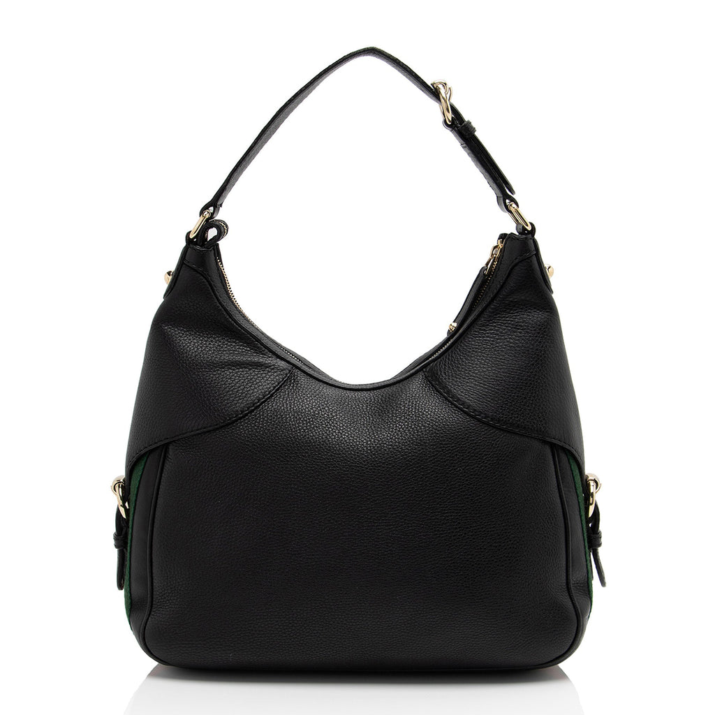 Gucci Leather Web Heritage Horsebit Large Hobo (SHF-yRvuke)